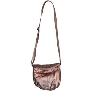 The Sak Deena Gold Leather Crossbody Bag Zip Top